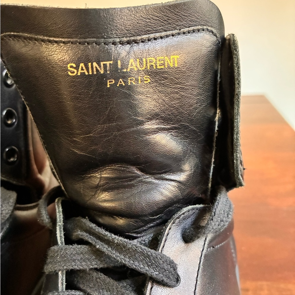 Saint Laurent Black High Top SL/01H Sneakers Men US 10.5 / EU 43.5 - Picture 6 of 13